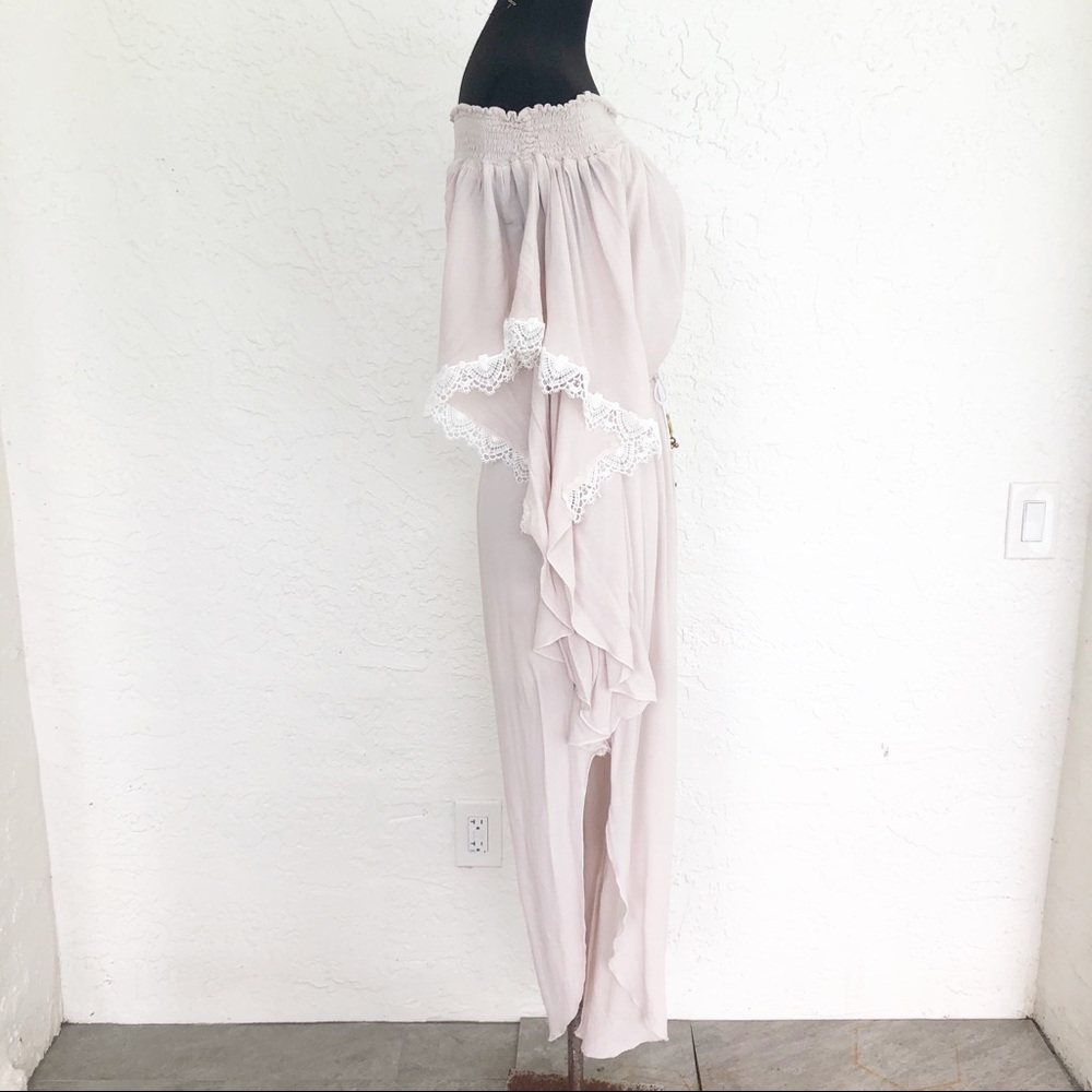 Santorini Boho Batwing Flutter Lace Jumpsuit Small - image 5